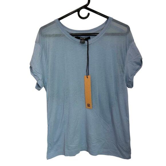 Ksubi Women's Devore Aged Blue Perforated Sheer Tee‎ Casual Everyday NWT XS - Picture 1 of 4